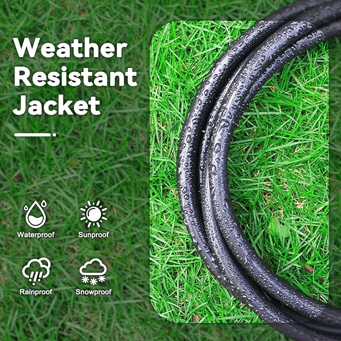 15FT 12/3 Extension Cord Heavy Duty Black 3-Outlet Indoor/Outdoor SJTW Lighted - Image 7