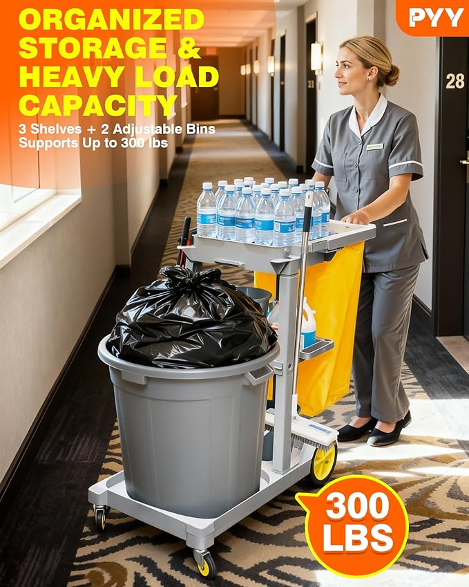 PYY Cleaning Carts On Wheels - Image 2