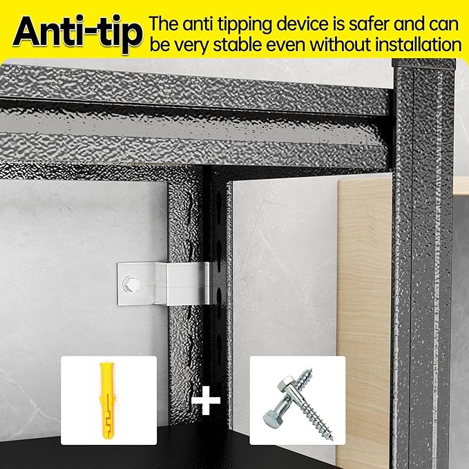 Storage Shelves, Garage Metal Shelving Unit, Adjustable, Double-Layer Column - Image 5