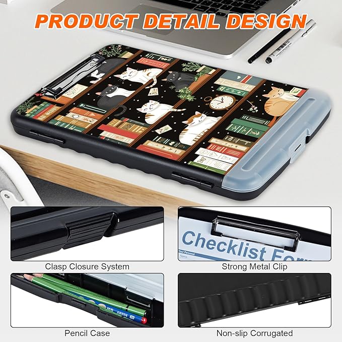Clipboard with Storage Compartment, 8.5 x 11 Letter Size Side Opening Clip - Image 4