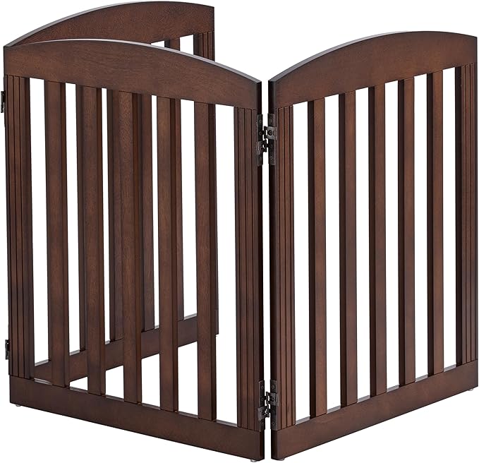 SPIRICH Wooden Freestanding Foldable Dog Gate, Pet Gate Indoor, Dog Gates - Image 8