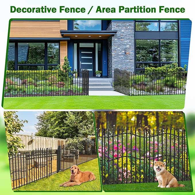 10 Panels No Dig Decorative Garden Fence - 32in H x 22.5ft L - Image 4
