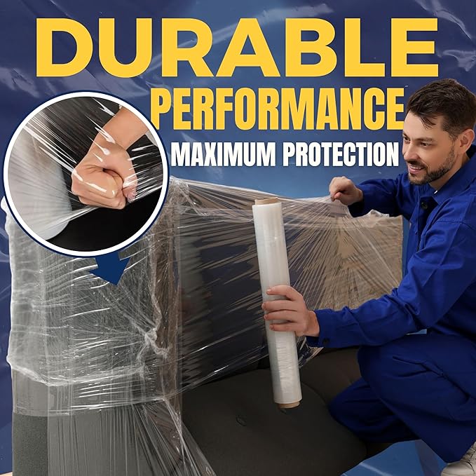 Rockin Rolls Stretch Film Wrap, 4 Rolls Heavy Duty Pallet Wrap – 18" x 1500 FT - Image 4