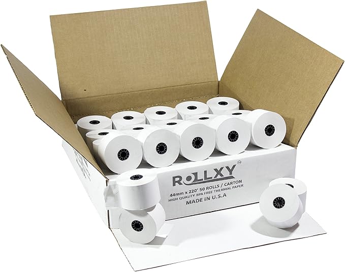 50 Rolls - 44mm x 220' Thermal Paper by PosPaperRoll