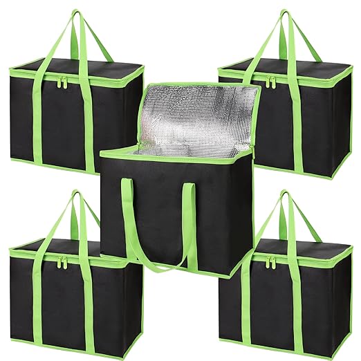 Bodaon 5-Pack Cooler Insulated Food Delivery Bag, Thermal Hot Pizza, X-Large by Bodaon