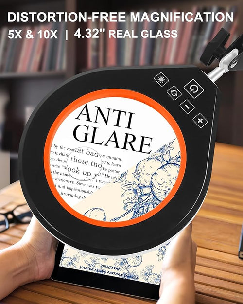 10X & 5X Magnifying Glass with Light, Ultra Long Swing Arm, 5 Colors & 10 - Image 2