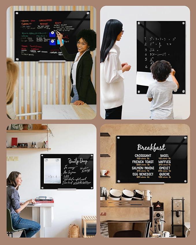 Mifuro Magnetic Glass Whiteboard，36"x24" Wall Mounted Frameless Dry Erase Board - Image 9