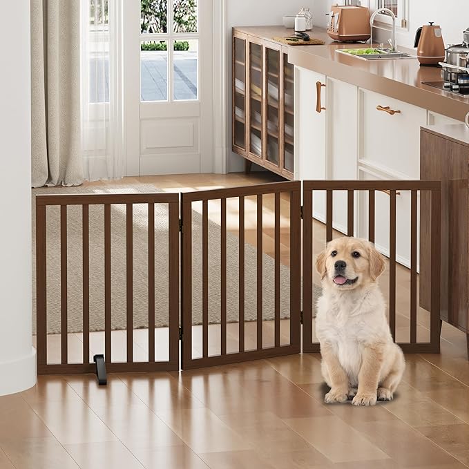 Dog Gates for Doorways, Freestanding Dog Gate Indoor, Foldable Pet Gates for - Image 6