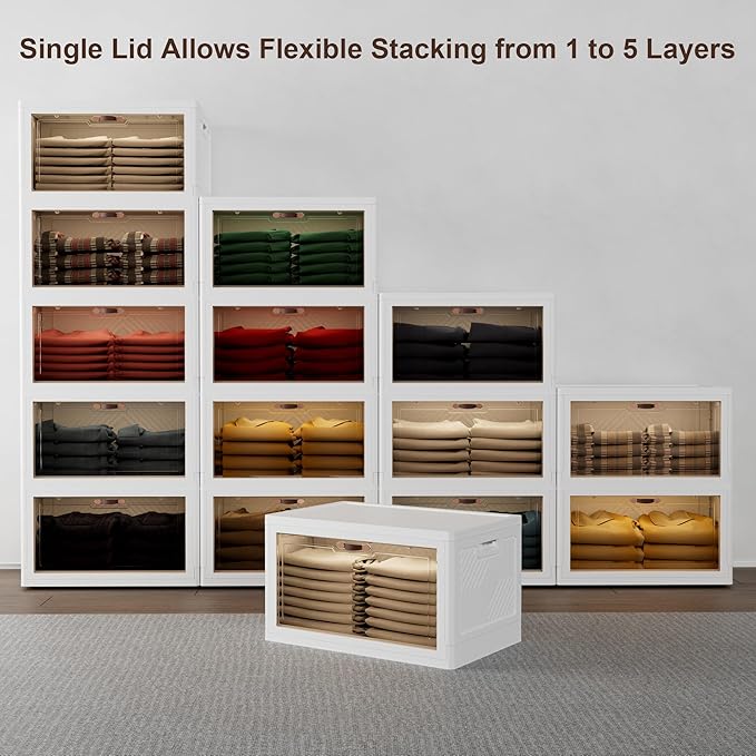 JOYMOOP Folding Storage Bins Organizer, 148.8 Quart Collapsible Storage Boxes - Image 7