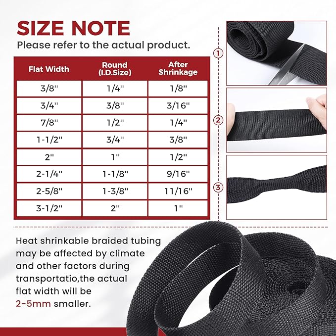 Braided Sleeving Heat Shrinkable Fabric 2:1 Ratio- Abrasion Protection - Image 4