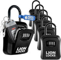 Lion Locks Lock Box for Keys, 6 Pack Black by LionLocks