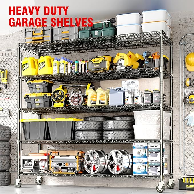 Garvee Heavy Duty 82" H Storage Shelving Unit - Image 7