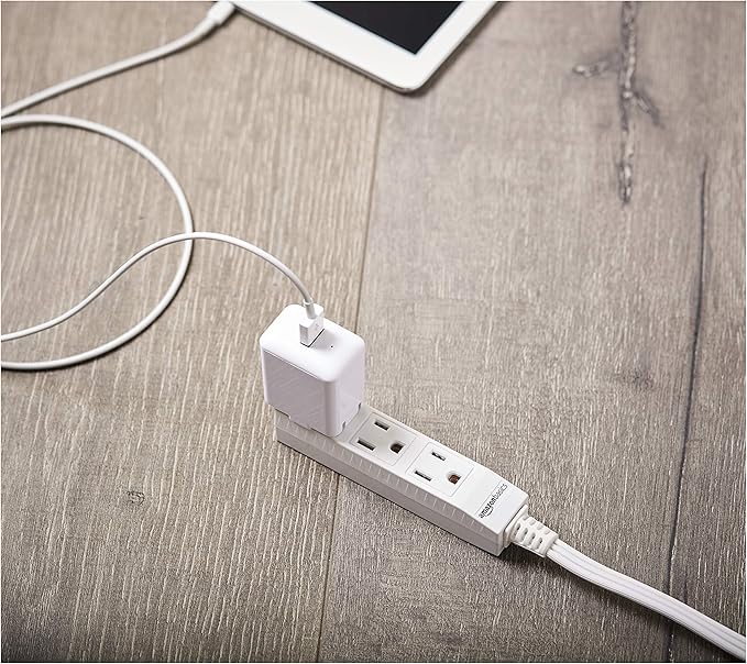 Amazon Basics 3-Prong Indoor Rectangle Extension Cord Power Strip, Flat Plug - Image 7