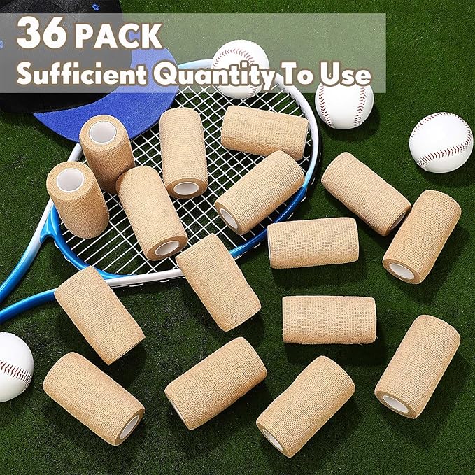 Treela 36 Pcs Self Adherent Bandage 4" X 5 Yard Wrap Breathable Cohesive - Image 5