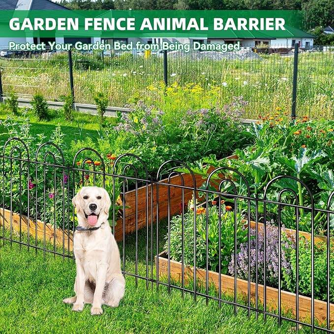 15 Panels Decorative Garden Fence, 24 in X 30 ft No Dig Dog Fence Outdoor - Image 6