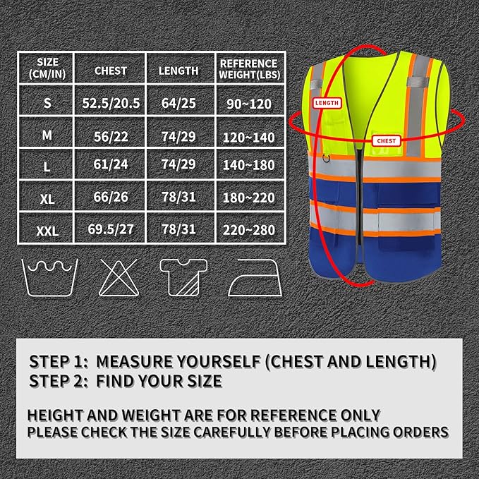 BeautyWill Custom Logo Safety Vest Class 2 High Visibility Reflective Vest - Image 4