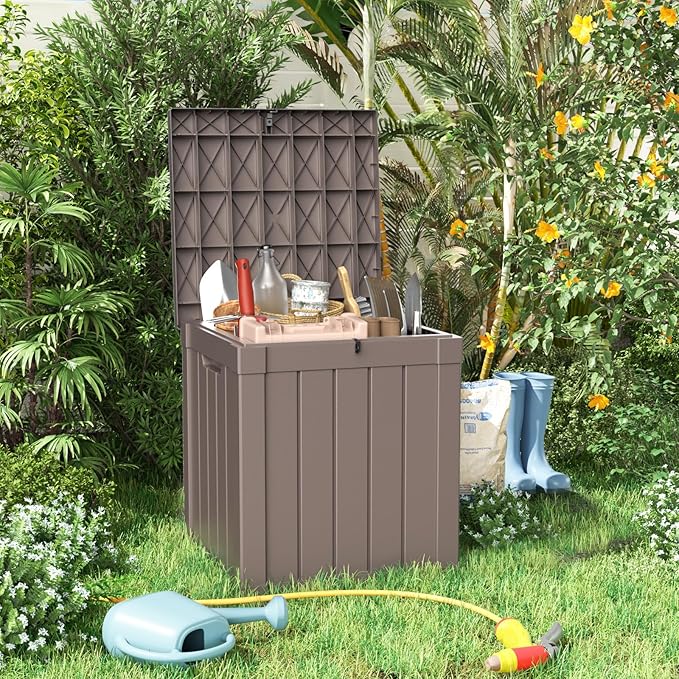 40 Gallon Resin Deck Box, Lockable Patio Outdoor Storage Box - Image 2