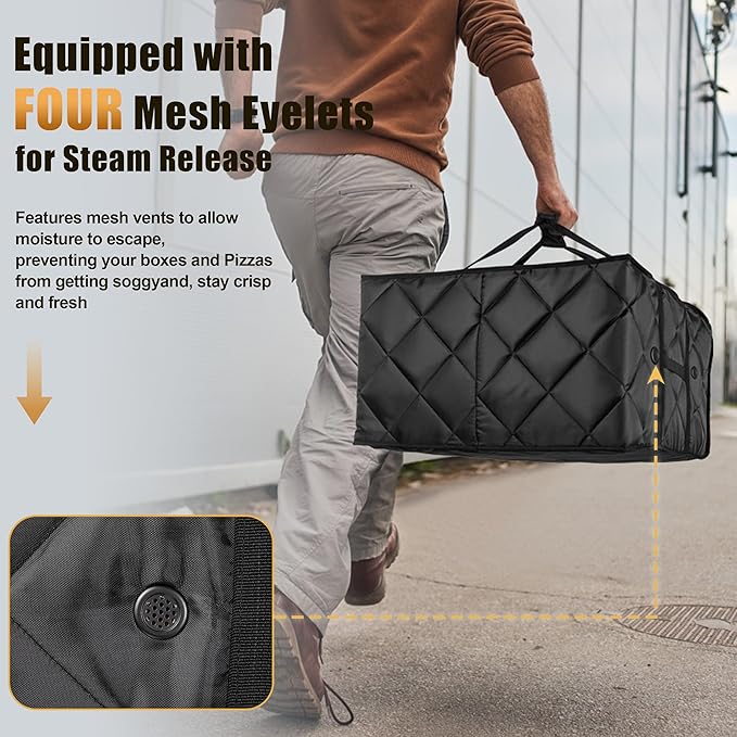 MyLifeUNIT Pizza Bag for Delivery, Thermal Insulated Pizza and Food Delivery Bag - Image 5