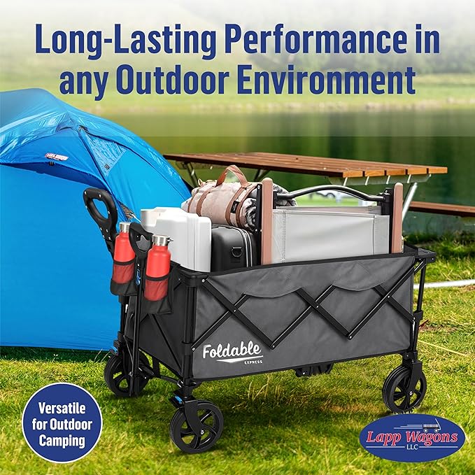Lapp Wagons 39" Extra-Long Collapsible Folding Wagon Cart, Heavy-Duty 360 lb - Image 9
