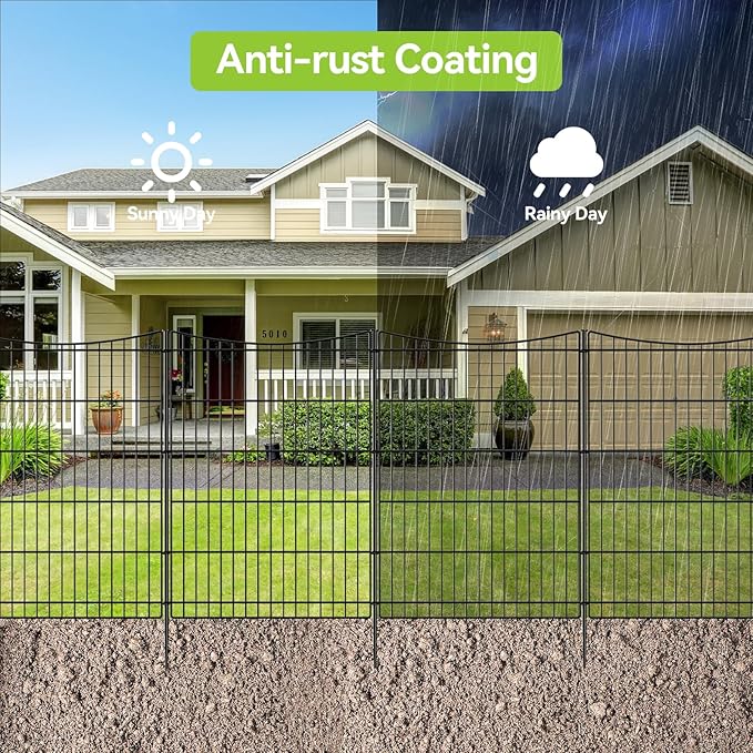 INJOPEXI Decorative Garden Fence 6 Panels 13ft×36in Garden Fences - Image 4
