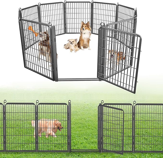 Decorative Garden Fence with Gate, 40 in x 23 ft Rustproof Metal Fence Panels by Jhsomdr