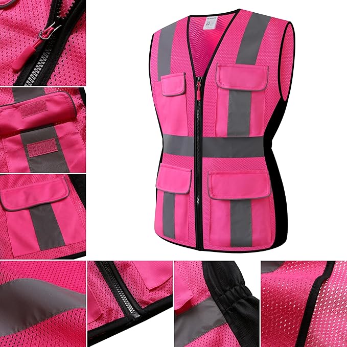 Safety Vest for women, Hi vis Reflective Lady Work vest - Image 4