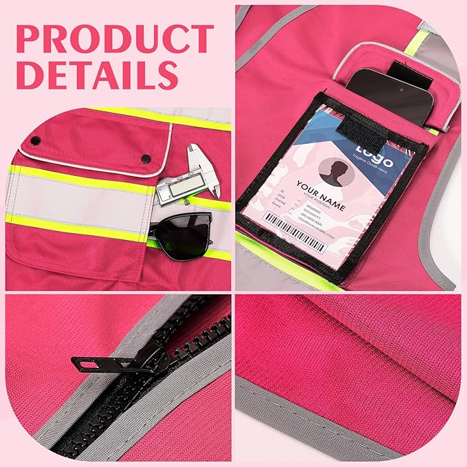 Reflective Safety Vest for Men Women, High Visibility Safety Vest - Image 5
