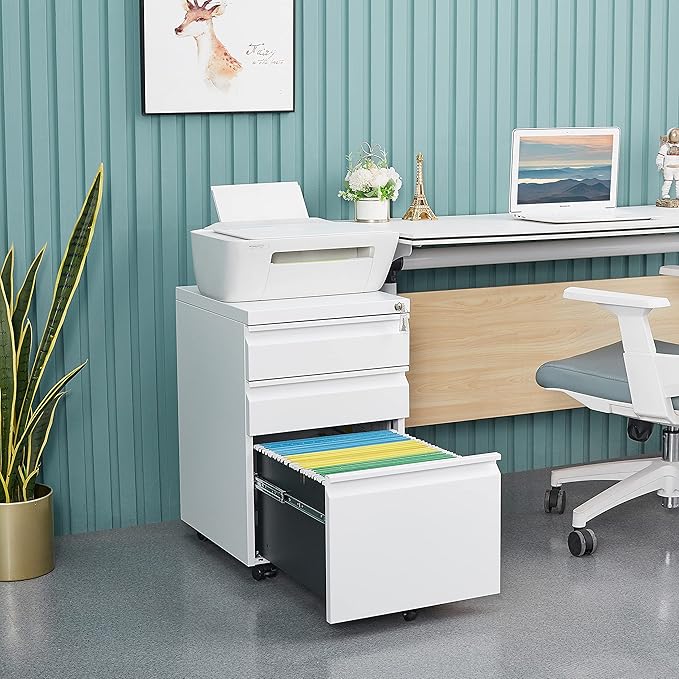 3 Drawer File Storage Cabinet, File Cabinets - Image 6