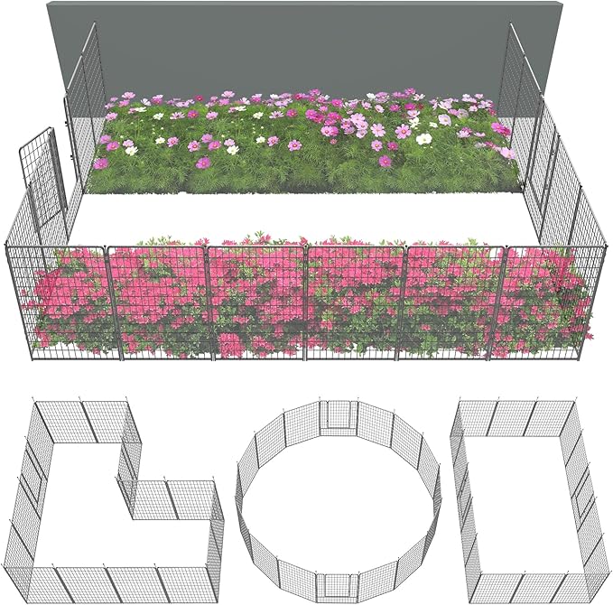 FXW Garden Fence Outdoor for The Yard – 50in x 41.7ft Heavy Duty Metal Animal by FXW