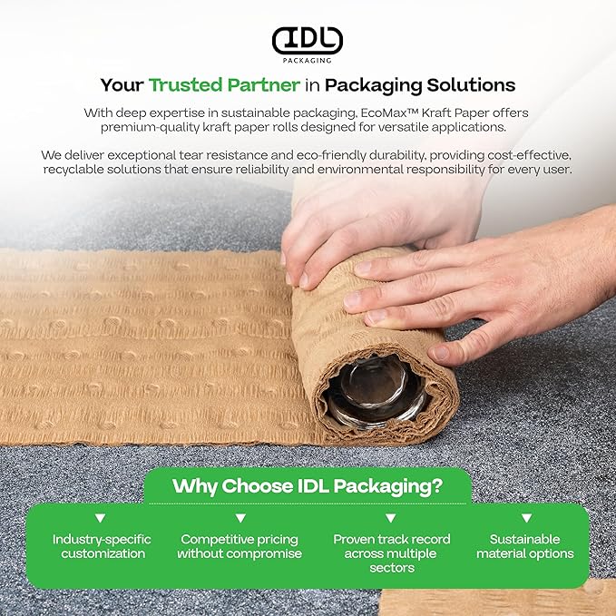 IDL Packaging 12" x 50' EcoMax™ Kraft Paper Cellulose Wadding - Image 7