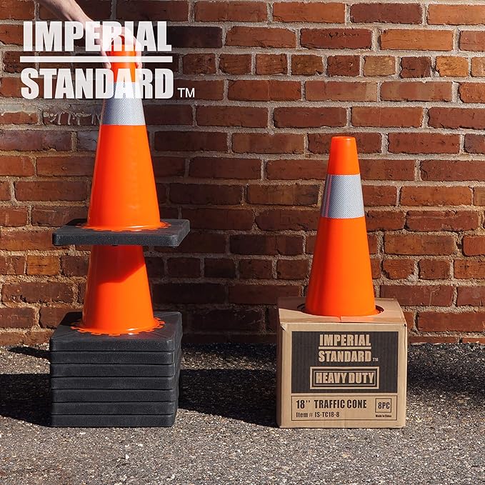 Traffic Cones - Safety Cones - 18" Orange Cones - Construction Cones - Road - Image 2