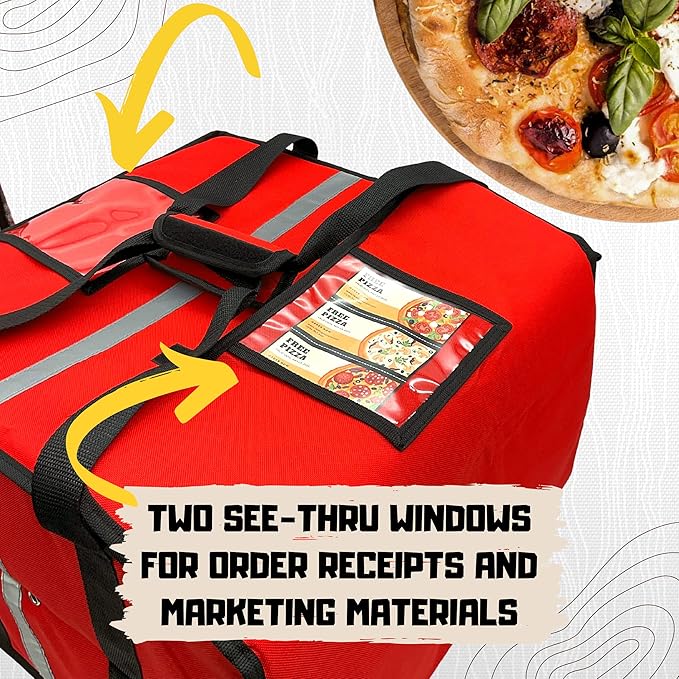 FSE Insulated Pizza Food Delivery Bag Carrier, 18 Inch x 18 Inch x 13 Inch - Image 3
