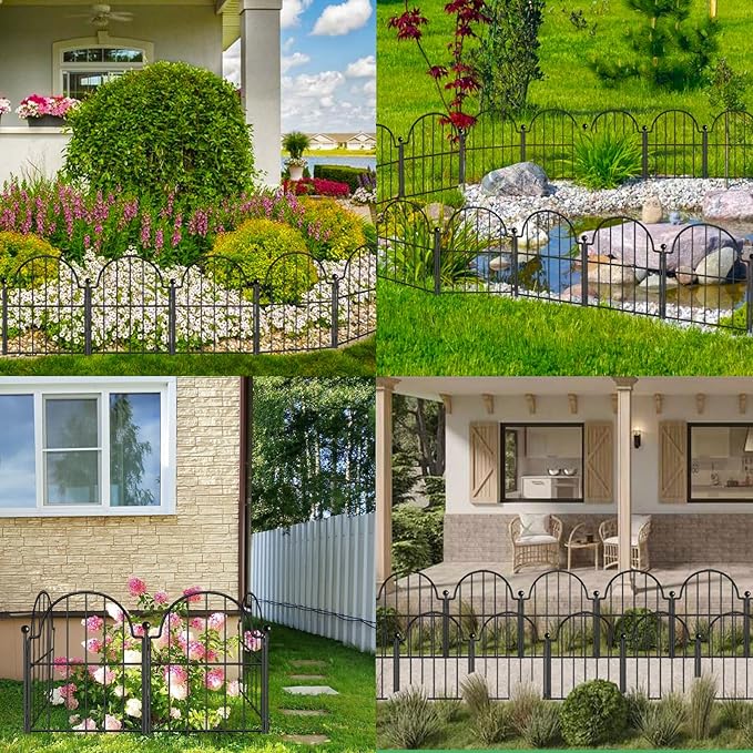 Garden Fence, 22 in x 21 ft Arched Rustproof Metal No Dig Fence Garden Fence - Image 6