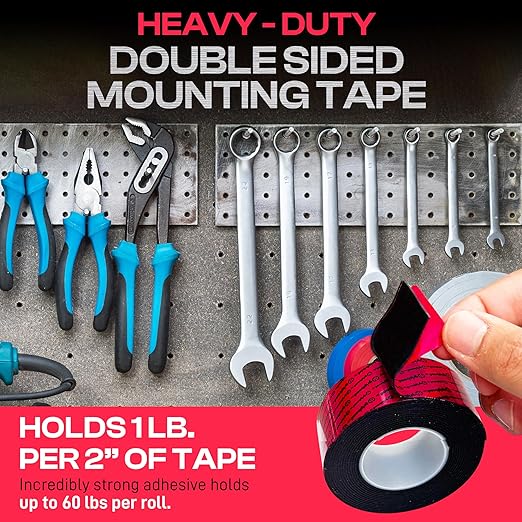 GripBond Black Super Bond Heavy Duty Double Sided Tape, 1 Roll, 1.2” x 120” – - Image 2