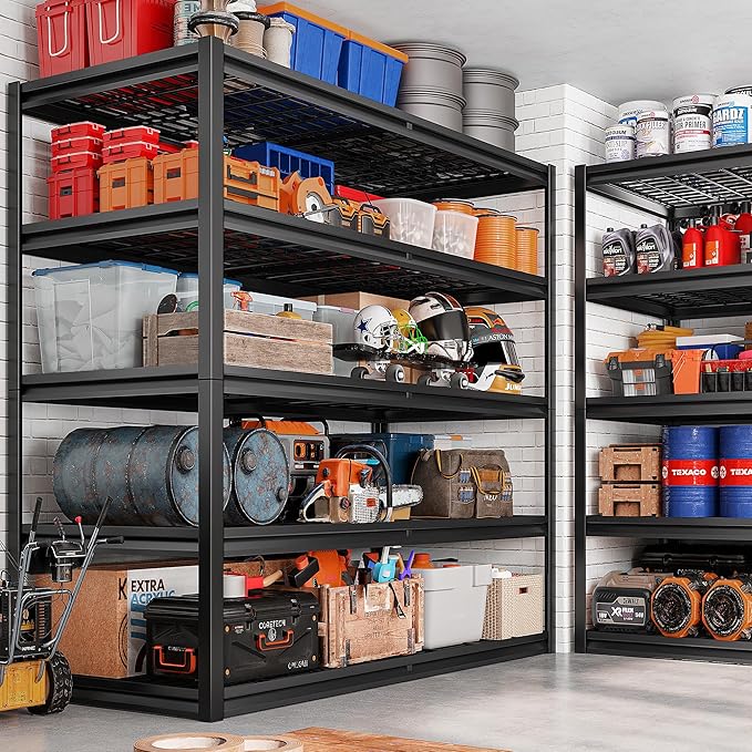 REIBII 55.2'' W x 78.2'' H x 26'' D, 5-Tier Metal Garage Shelving Units - Image 6