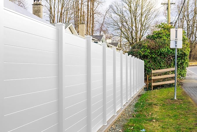 69" H x 72" W White Aluminum Privacy Fence Panel – Modern Pre-Assembled Garden by SLEEKFENCE