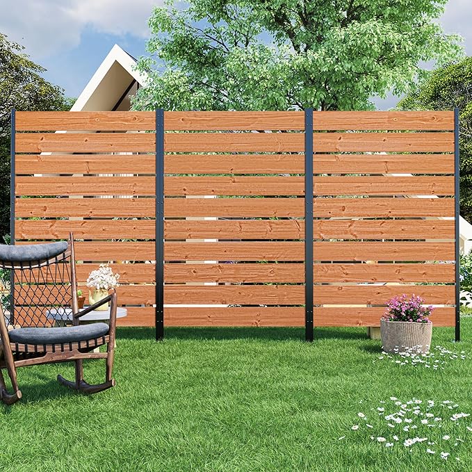 Modern Shade 5' x 3' Wood Privacy Fence Screen Natural Cedar Wood, Outdoor by MODERNSHADE
