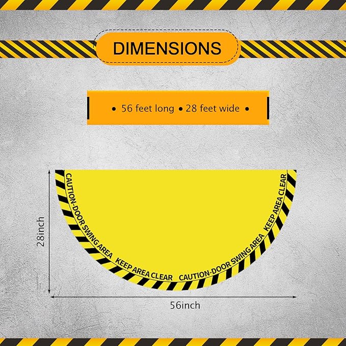 1 Pack 56 x 28 Inches Door Swing Caution Floor Sign - Image 2