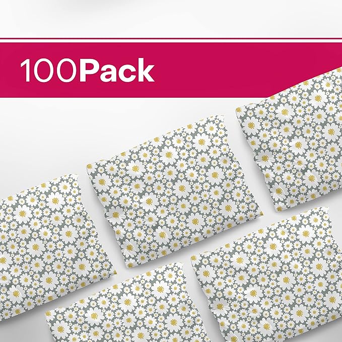 10x13 Poly Mailers – Daisy Floral – Waterproof, Tear-Resistant Shipping Bags - Image 3
