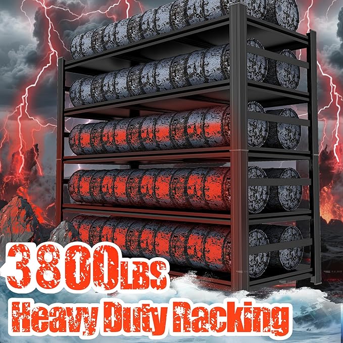 87" H Garage Shelving 3500Lbs Storage Shelves 5-Tier Adjustable Shelving Units - Image 4