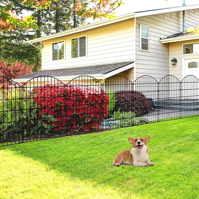 Metal Garden Fence 32 inch H x 28 inch W No Need Dig Outdoor Rustproof Animal - Image 5