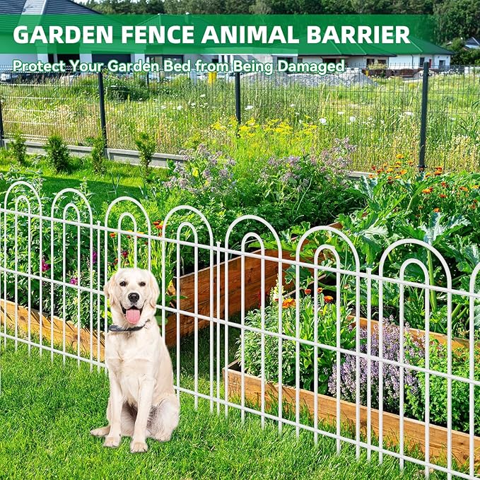 25 Panels Decorative Garden Fence, 32 in X 50 ft No Dig Dog Fence Outdoor - Image 5