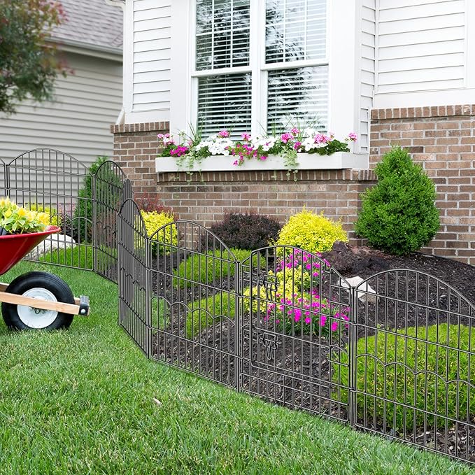 Decorative Garden Fence 12 Panels 24ft×24in Metal Garden Fences - Image 7