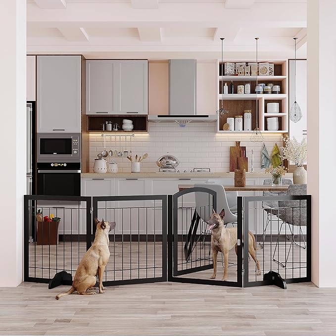 Vantas Folding Pet Gate 96" Wide, Freestanding Wire Pet Gate, Pet Puppy Safety by Vantas