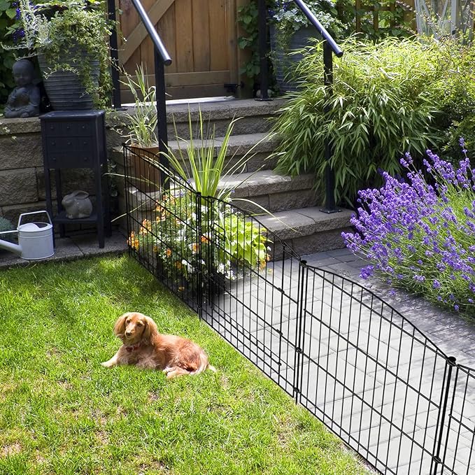 INJOPEXI Decorative Garden Fence 6 Panels 11.8ft×24in - Image 5