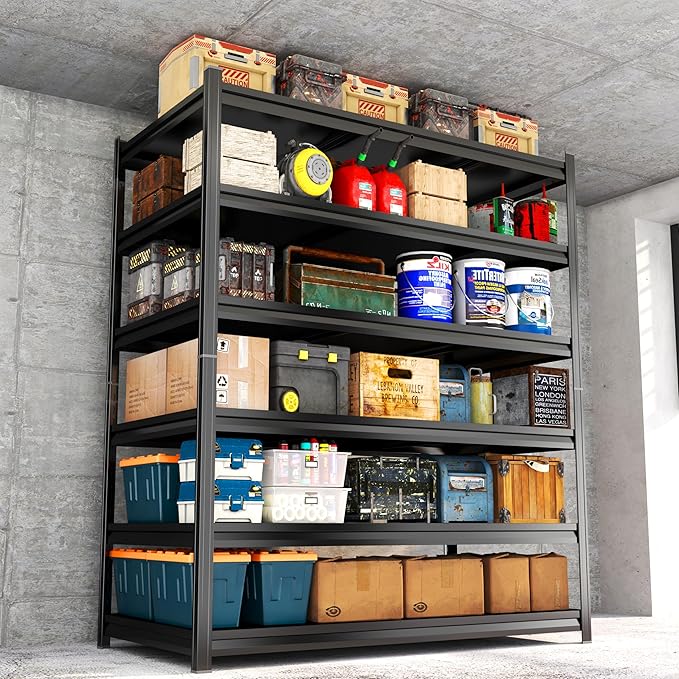 87" H Garage Shelving 3500Lbs Storage Shelves 5-Tier Adjustable Shelving Units by PRESTELION