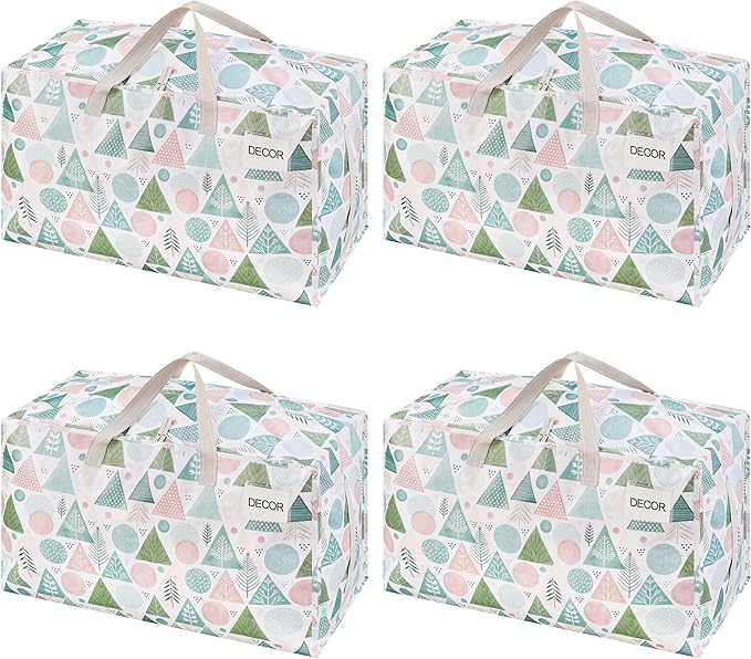 VENO 4 Pack Moving Bags and Large Christmas Decoration Storage Bins by Veno