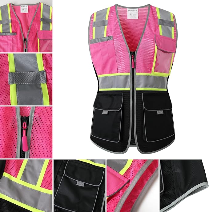 Safety Vest for women, Hi vis Reflective Lady Work vest - Image 4