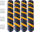 4 Pack 6FT Speed Bumps for Road, Heavy Duty 25, 000 Lbs Capacity Traffic Rubber by MERXENG