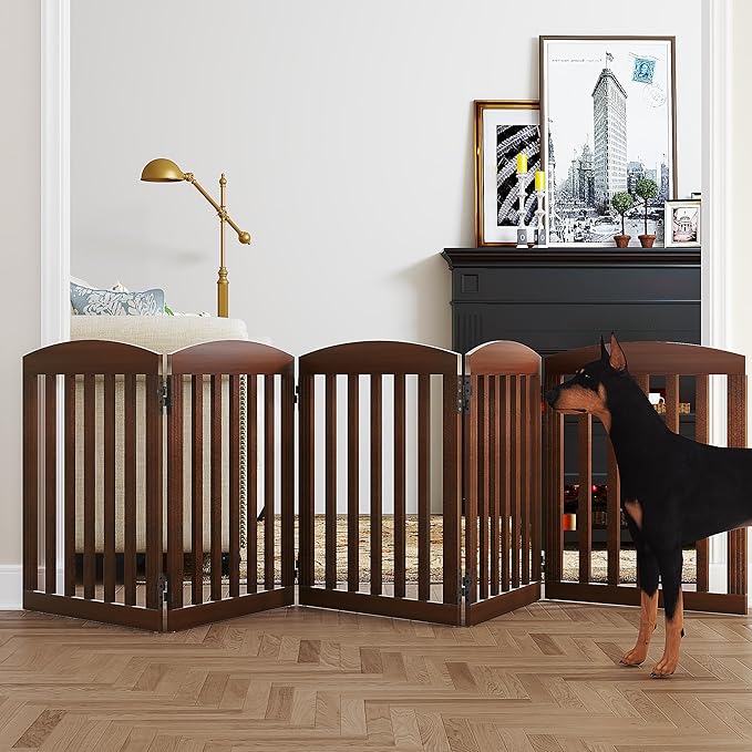 SPIRICH 120" Extra Wide 28" Tall Dog Gate Indoor, Dog Gates by SpirichLLC